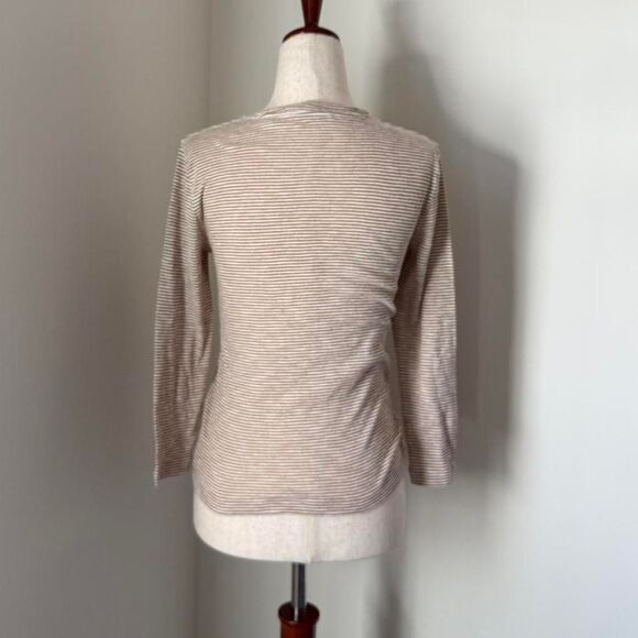 Vince Brown and White Striped Top Size Small - Picture 2 of 6